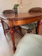 Mahoniehouten eettafel met 4 stoelen, Antiek en Kunst, Antiek | Meubels | Tafels, Ophalen of Verzenden