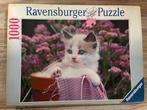 Ravensburger kattenpuzzel 1000 stukjes Kitten in the Garden, Ophalen of Verzenden, Zo goed als nieuw
