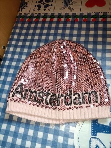Leuke roze glitter muts Amsterdam  beschikbaar voor biedingen