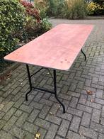 Rechthoekige klaptafel met metalen onderstel, Tuin en Terras, Ophalen, Gebruikt, Rechthoekig, Metaal