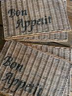 Rieten Placemats Bon Appétit - Set van 4, Ophalen of Verzenden, Zo goed als nieuw, Bruin, Placemat