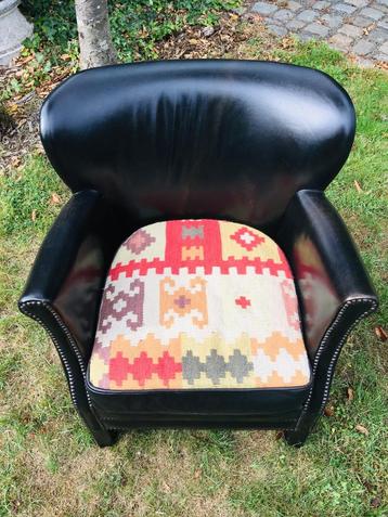 Vintage Professor fauteuil met omkeerbaar Kelim zitkussen  beschikbaar voor biedingen