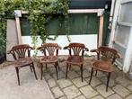 4 ouderwetse bruincafé stoelen, Huis en Inrichting, Stoelen, Ophalen, Gebruikt, Bruin, Bruincafé