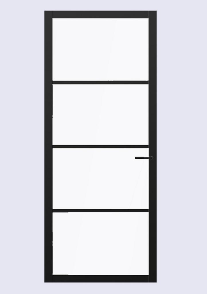 Nieuwe Svedex deur glas/hout zwart linksdraaiend, Doe-het-zelf en Verbouw, Deuren en Horren, Nieuw, Binnendeur, 215 cm of meer