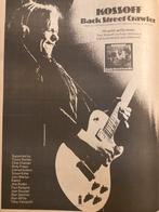 Paginagrote A3 advertentie PAUL KOSSOFF Back Street release, Ophalen of Verzenden
