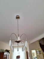 Hanglamp met glazen kelkjes Halogeen, Huis en Inrichting, Lampen | Hanglampen, Zo goed als nieuw, Ophalen, 75 cm of meer, Glas