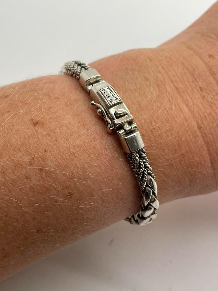 Z399 Prachtige zilveren Best To Buddha armband, Sieraden, Tassen en Uiterlijk, Armbanden, Zilver, Zilver, Ophalen of Verzenden