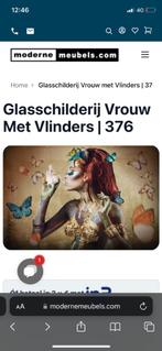 Schilderij vrouw met vlinders plexiglas, Ophalen, Zo goed als nieuw, Schilderij, 100 tot 125 cm