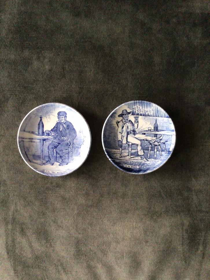 Delftsblauwe bordjes van de drankensoort-collectie, Antiek en Kunst, Antiek | Servies los, Ophalen