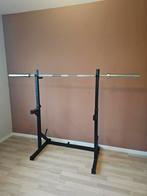 Squat Rack met Halterstang - Krachttraining, Sport en Fitness, Ophalen, Gebruikt, Krachtstation, Metaal