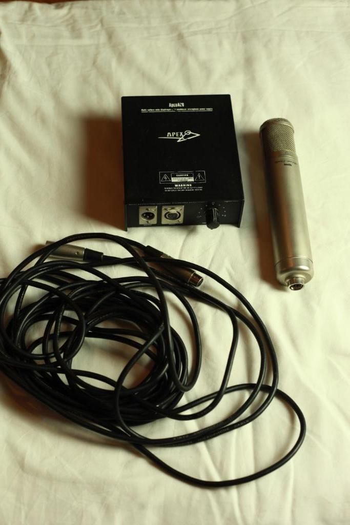 Apex 460 buizen condensatormicrofoon met voeding en kabel, Muziek en Instrumenten, Microfoons, Gebruikt, Studiomicrofoon, Ophalen of Verzenden