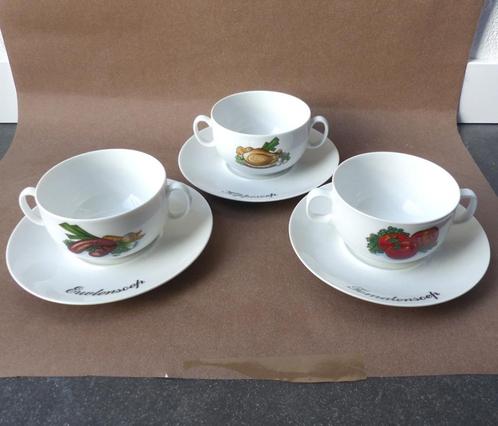 Vintage soepkommen kippensoep tomatensoep erwtensoep, Huis en Inrichting, Keuken | Servies, Gebruikt, Kom(men), Overige stijlen