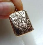 Victoriaanse goud doublé medaillon hanger + ketting, Ophalen of Verzenden, Koper, Ketting, Verguld