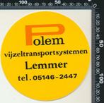 Sticker: Polem - Vijzeltransportsystemen - Lemmer, Ophalen of Verzenden, Zo goed als nieuw, Bedrijf of Vereniging