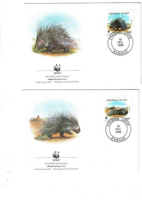 mali 1998 set wwf fdc stekelvarkens zoogdieren wildlife, Postzegels en Munten, Postzegels | Thematische zegels, Gestempeld, Dier of Natuur