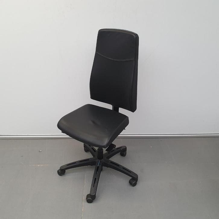 Donati bureaustoel - zwart leder, Huis en Inrichting, Bureaustoelen, Zwart, Ophalen