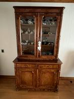 Prachtige wortelnoten kast met vitrine, Antiek en Kunst, Antiek | Meubels | Kasten, Ophalen