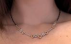 18 karaar gouden ketting met, Wit, Ophalen of Verzenden, Zo goed als nieuw, Met edelsteen