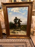 Olieverf groot schilderij met paard, Ophalen of Verzenden