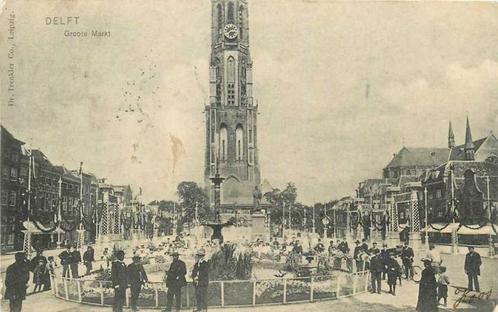 (300-146-001) Delft Groote Markt, Verzamelen, Ansichtkaarten | Nederland, Zuid-Holland, Verzenden
