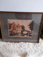 Schilderij Brugge met Gouden Lijst, Ophalen of Verzenden