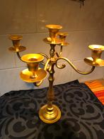 Mooie Gouden Kandelaar 42cm voor 5 Kaarsen. 2,5 kilo, 25 tot 50 cm, Ophalen of Verzenden, Zo goed als nieuw, Metaal