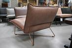 Luxe fauteuil EARL Jess Design koper leer Royal Beige, Ophalen, 75 tot 100 cm, Zo goed als nieuw, 75 tot 100 cm