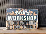 Metalen bord Dad's workshop, Ophalen of Verzenden, Nieuw