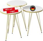 Side Tables Set of 3 Round -White Gold-Plated, Huis en Inrichting, Ophalen, 100 tot 150 cm, Rond, Nieuw