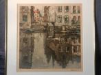 Ets Stadsgezicht Damrak Amsterdam Henri Cassiers 1932 39x38, Ophalen of Verzenden