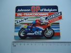 sticker oud MOTORRACE 1984 Johnson team Francorchamps Spa, Verzamelen, Verzenden, Zo goed als nieuw, Bedrijf of Vereniging