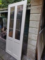 hardhouten binnen deur met rookglas, Doe-het-zelf en Verbouw, Deuren en Horren, Ophalen, Gebruikt, 80 tot 100 cm, Binnendeur