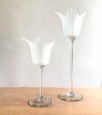 2 hoge waxinelichthouder kandelaar windlicht - glas - NIEUW, Overige materialen, 25 tot 50 cm, Wit, Nieuw