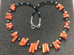 Ketting choker koraal en natuurstenen echt zilver 925 nieuw, Sieraden, Tassen en Uiterlijk, Kettingen, Ophalen of Verzenden, Zo goed als nieuw