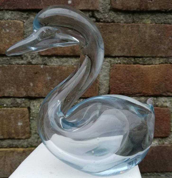 Zwaan. Kristal. 11 cm., Verzamelen, Beelden en Beeldjes, Zo goed als nieuw, Dier, Ophalen