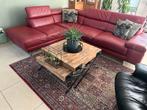 Mooie Natuzzi lederen hoekbank, donkerrood., Ophalen, Zo goed als nieuw, Leer, Hoekbank