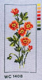 Cado voorbedrukt borduurstramien, oranje bloemen 1408, Hobby en Vrije tijd, Borduren en Borduurmachines, Ophalen of Verzenden
