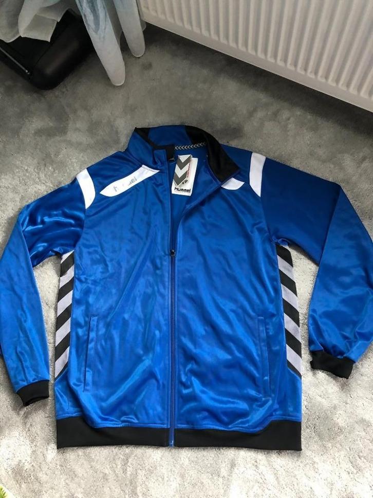 Nieuw blauw trainingsjasje v. Hummel mt L, Kleding | Heren, Sportkleding, Nieuw, Algemeen, Maat 52/54 (L), Blauw, Ophalen of Verzenden