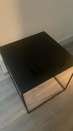 Goossens zwarte metalen bijzettafel, Ophalen, Rond, 50 tot 100 cm, Zo goed als nieuw