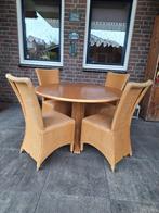 Eettafel met stoelen te koop - kan nog prima een ronde mee!, Overige materialen, Gebruikt, 100 tot 150 cm, Ronde, houten eettafel