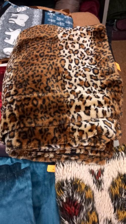 Luipaardprint Deken - Kringloopvondst, Huis en Inrichting, Woonaccessoires | Plaids en Woondekens, Gebruikt, Ophalen of Verzenden