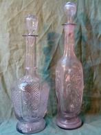 2 antieke Victoriaanse figurale flessen, Antiek en Kunst, Antiek | Glas en Kristal, Ophalen of Verzenden