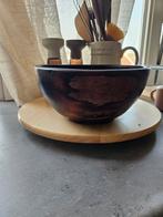 Vintage houten decoratie schaal, Ophalen of Verzenden, Zo goed als nieuw, Rond, Hout
