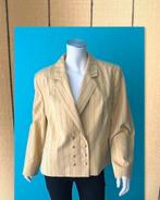 Vintage jaren 80 blazer lichtgeel krijtstreep 42, Kleding | Dames, Jasjes, Kostuums en Pakken, Verzenden, Geel, Maat 42/44 (L)