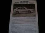 FORD ESCORT MK 3  RS TURBO 1985, Ford, Ophalen of Verzenden, Gelezen, Rallye sport