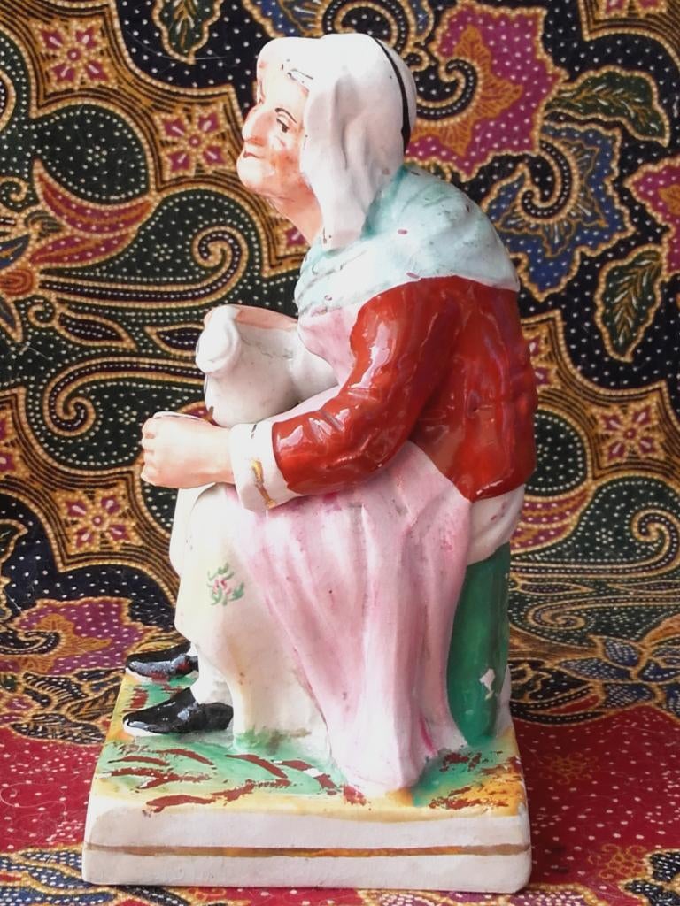 Man en vrouw mooi stel antieke Engelse beeldjes 16,5 cm., Antiek en Kunst, Ophalen of Verzenden