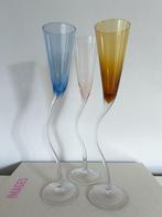 3x Vintage Wavy /dancing Champagne Flutes / Glazen, Verzamelen, Glas en Borrelglaasjes, Ophalen of Verzenden, Zo goed als nieuw