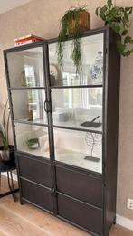 Zwarte stalen kast (als nieuw), Huis en Inrichting, Ophalen, 50 tot 100 cm, Zo goed als nieuw, Metaal