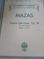 Mazas - Twaalf Kleine Duetten, Op. 38 - Viool, Klassiek, Ophalen of Verzenden, Zo goed als nieuw, Viool of Altviool