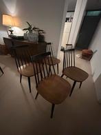 Vintage Spijlenstoelen - Pastoe Stijl, Ophalen, Gebruikt, Bruin, Vier